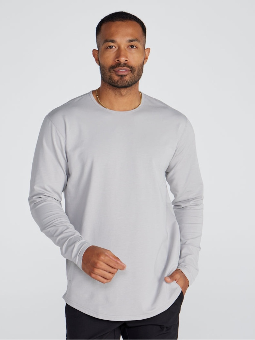 Bylt Basics Drop Cut Long Sleeved Tee 2XL XXL gray contemporary casual neutral